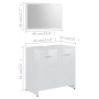 Set Mobili da Bagno 3 pz Bianco Lucido in Truciolato