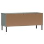 Scarpiera Gambe Metallo Grigio 106x35x45cm Legno Massello OSLO