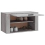 Scarpiera a Muro Grigio Sonoma 70x35x38 cm Legno Massello Pino