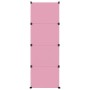 Scaffale Portaoggetti per Bambini con 12 Cubi Rosa in PP