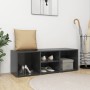 Panca Porta Scarpe Grigio Lucido 105x35x35 cm Legno Multistrato