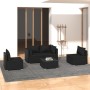 Set Divani da Giardino 5 pz con Cuscini in Polyrattan Nero