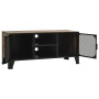 Mobile Porta TV Marrone Rustico 105x36x47 cm in Metallo e MDF