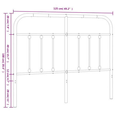 Testiera in Metallo Nero 120 cm