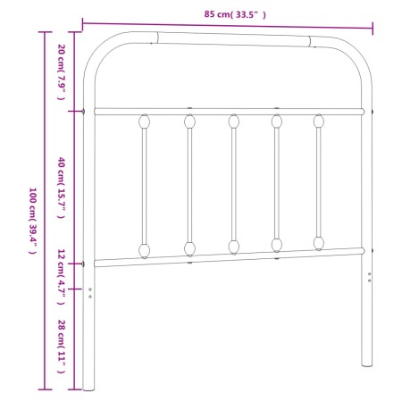 Testiera in Metallo Bianco 80 cm