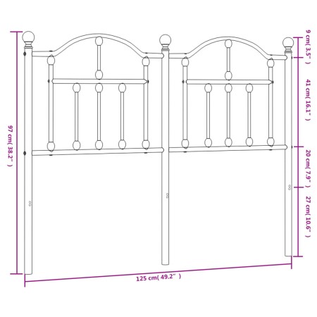 Testiera in Metallo Nero 120 cm