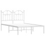 Giroletto con Testiera Metallo Bianco 120x190 cm