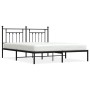 Giroletto con Testiera in Metallo Nero 183x213 cm