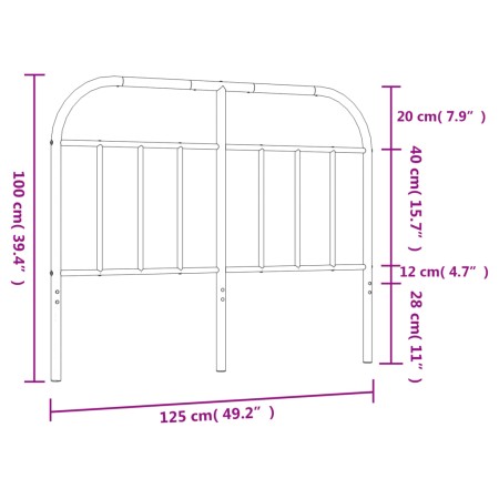 Testiera in Metallo Bianco 120 cm