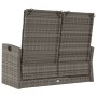 Panca Giardino Reclinabile con Cuscini 118cm Polyrattan Grigio