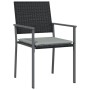 Sedie da Giardino con Cuscini 2pz Nere 54x62,5x89 cm Polyrattan