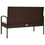 Panca da Giardino con Cuscino Marrone 105 cm in Polyrattan