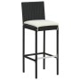 Sgabelli da Bar con Cuscini 6 pz in Polyrattan Nero