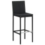 Sgabelli da Bar con Cuscini 6 pz in Polyrattan Nero