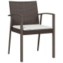 Sedie Giardino con Cuscini 2pz Marroni 5,56x57x83 cm Polyrattan