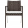 Sedie Giardino con Cuscini 2pz Marroni 5,56x57x83 cm Polyrattan