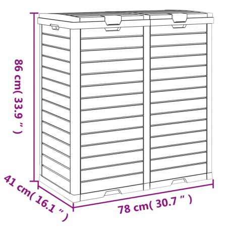 Cestino per Rifiuti da Esterno Nero 78x41x86 cm Polipropilene