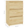 Comodini 2 pz 40x29,5x64 cm in Legno Massello di Pino