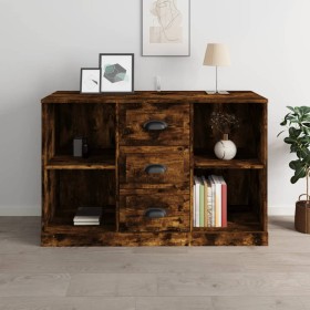 Credenza Rovere Fumo 104,5x35,5x67,5 cm in Legno Multistrato