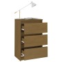 Comodini 2 pz Marrone Miele in Legno Massello di Pino