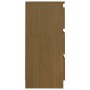 Comodini 2 pz Marrone Miele in Legno Massello di Pino
