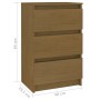 Comodini 2 pz Marrone Miele in Legno Massello di Pino