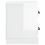 Comodino Bianco Lucido 60x35,5x45 cm