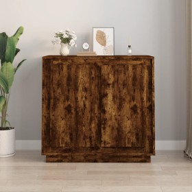 Credenza Rovere Fumo 80x34x75 cm in Legno Multistrato