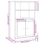 Credenza Grigio Sonoma 60x35,5x103,5 cm in Legno Multistrato