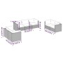 Set Divani da Giardino 7 pz con Cuscini in Polyrattan Grigio