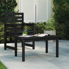 Tavolo da Giardino Nero 82,5x50,5x45 cm Legno Massello Pino