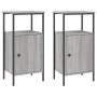 Comodini 2pz Grigio Sonoma 41x31x80 cm in Legno Multistrato