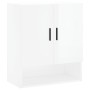 Armadietto a Muro Bianco Lucido 60x31x70 cm Legno Multistrato