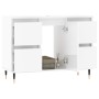 Armadietto Bagno Bianco Lucido 80x33x60cm in Legno Multistrato