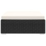 Poggiapiedi Modulare 1 pz con Cuscino in Polyrattan Nero