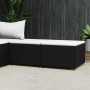 Poggiapiedi da Giardino con Cuscini in Polyrattan Nero