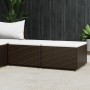 Poggiapiedi da Giardino con Cuscini 2 pz in Polyrattan Marrone