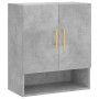 Armadietto a Muro Grigio Cemento 60x31x70 cm Legno Multistrato