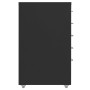 Schedario Mobile Nero 28x41x69 cm in Metallo