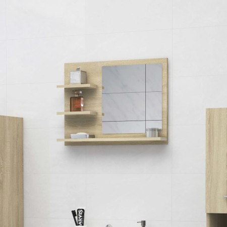 Specchio da Bagno Rovere Sonoma 60x10,5x45 cm Legno Multistrato