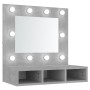 Mobile a Specchio con LED Grigio Cemento 60x31,5x62 cm