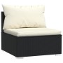 Set Salotto da Giardino con Cuscini 7pz Nero Polyrattan