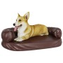 Letto per Cani Ergonomica Gommapiuma Marrone 75x53cm Similpelle