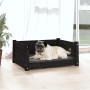 Cuccia per Cani Nera 65,5x50,5x28cm in Legno Massello di Pino