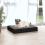 Cuccia per Cani Nera 61,5x49x9 cm in Legno Massello di Pino