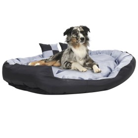 Cuscino per Cani Reversibile Lavabile Grigio Nero 150x120x25 cm