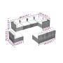 Set Mobili da Giardino con Cuscini 8 pz in Polyrattan Nero