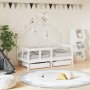 Giroletto Bambini con Cassetti Bianco 70x140cm Massello di Pino