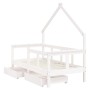 Giroletto Bambini con Cassetti Bianco 70x140cm Massello di Pino