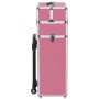 Valigia Trolley per Cosmetici in Alluminio Rosa